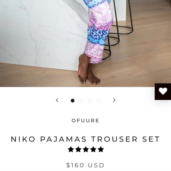 OFUURE Niko Pajamas Set Top & Matching Pants, 2XL NWTS - Picture 7 of 8